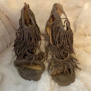 Steve Madden Taupe fringe high heels